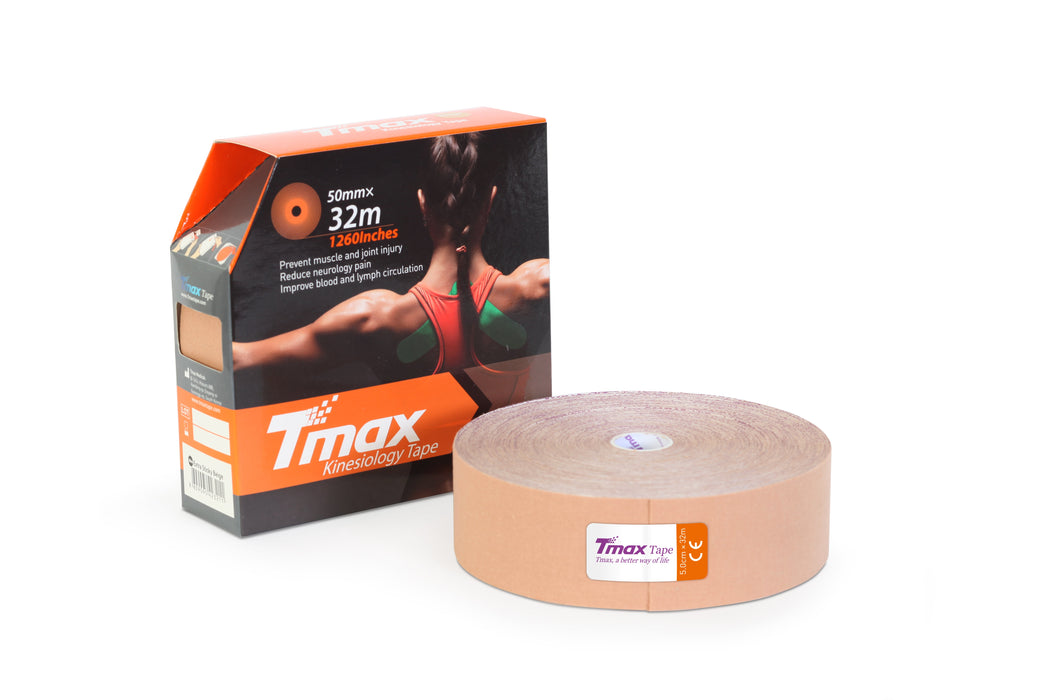 Tmax kinesiologitape 32m x 5cm – Professionel sportstape i meterrulle