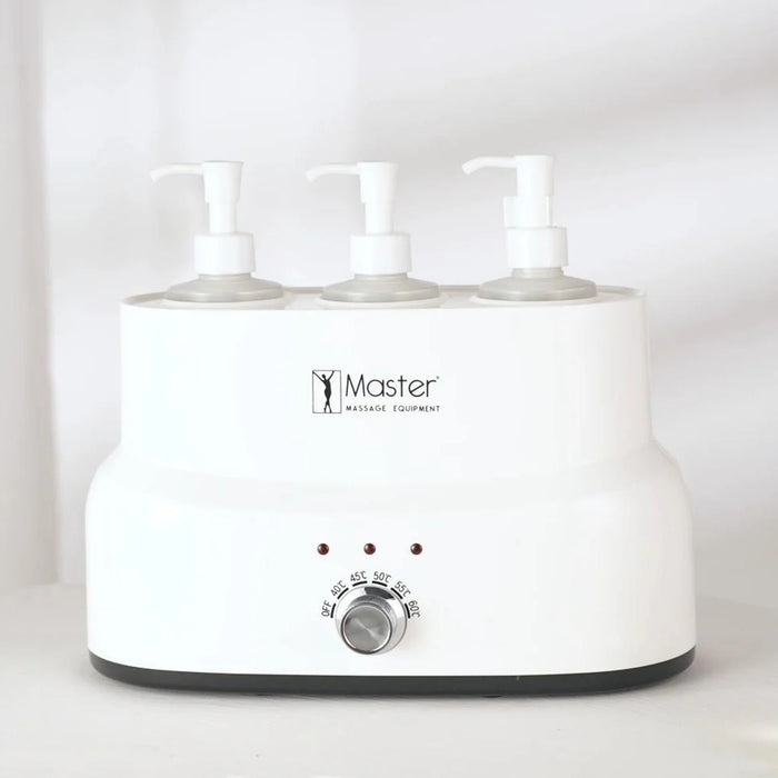 Massageolievarmer til 3 flasker – Professionel & effektiv