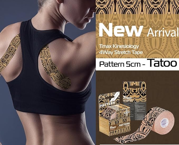 Tmax kinesiologitape 5m x 5cm – Tattoo design med stærkt greb