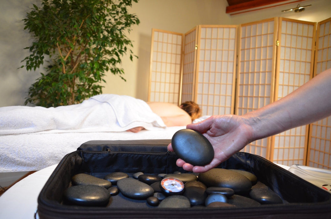 Vulsini Hotstone Massage Bundle – komplet sæt med 45 sten