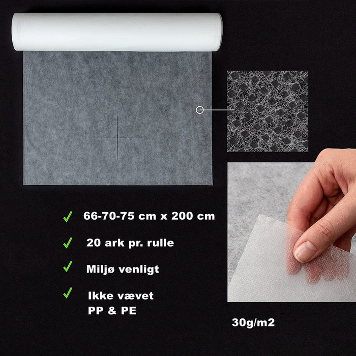 Engangslagen 75 cm – Premium brikspapir 20 gsm, perforeret